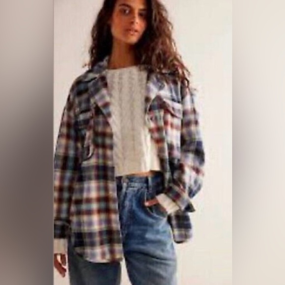 Free People We The Free Izzie Cargo Shirt in Lemon Combo Size XS - Picture 8 of 9